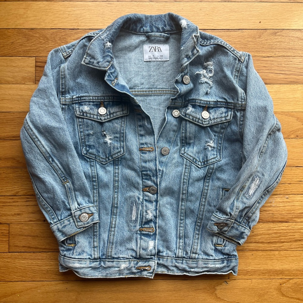 Zara jeans jacket oversized girls‎ 7 yrs old